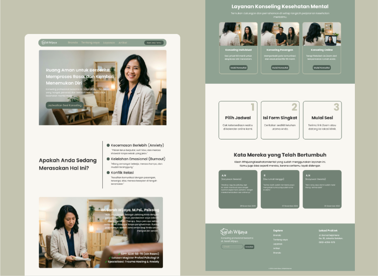 Jasa pembuatan website psikolog klinik mandir